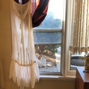 Free People Small cream lace maxi dress sheer